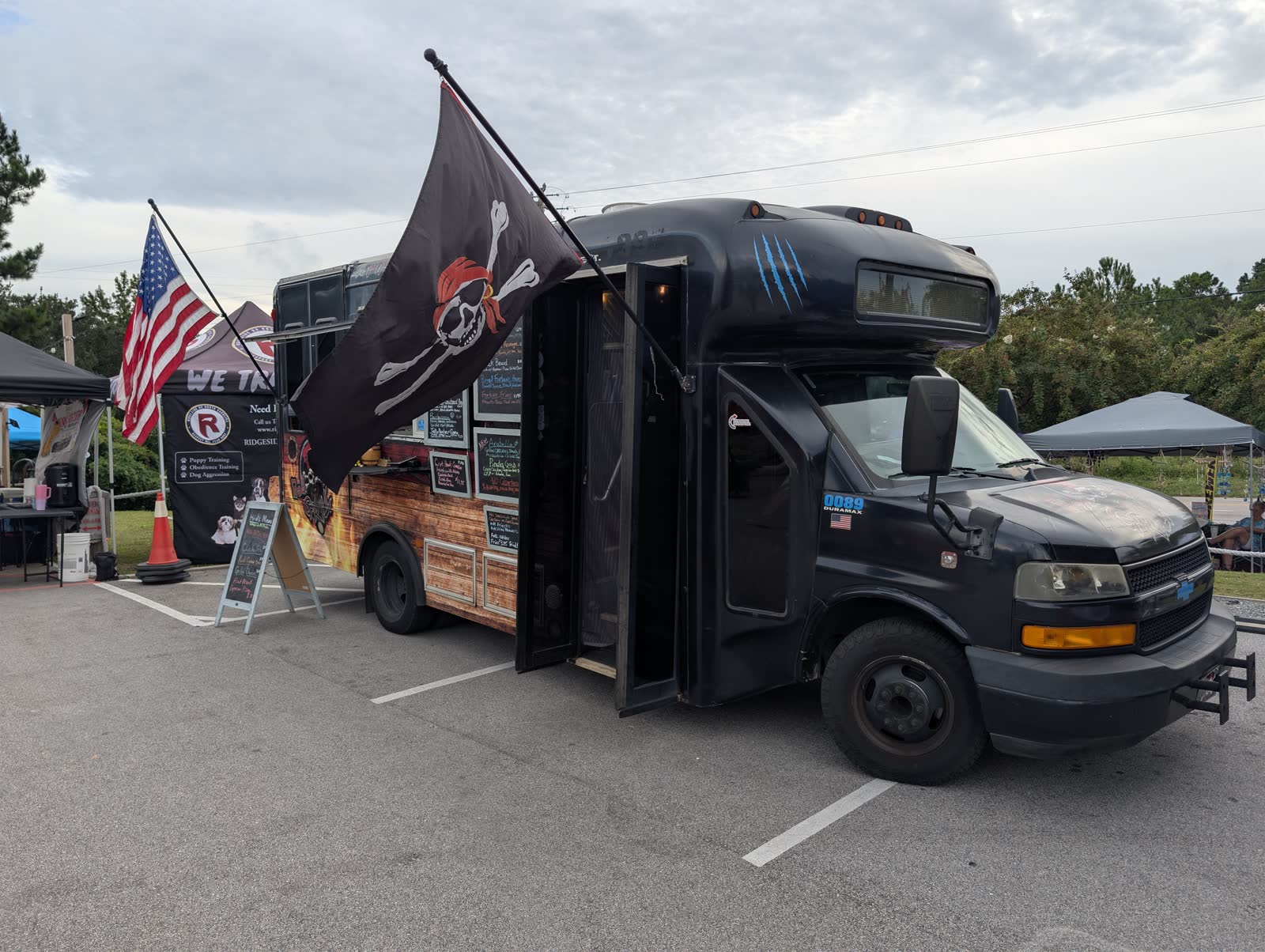 A mobile vendor setup at the Surf City Farmers Market